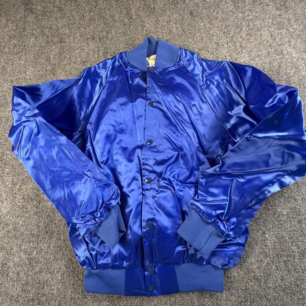 Auburn Sportswear Blue Satin Bomber‎ Jacket Men's Medium USA #1505